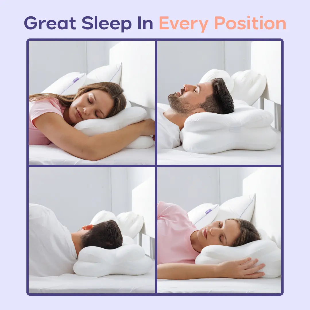 Cloud pillow used by back, side and stomach sleepers