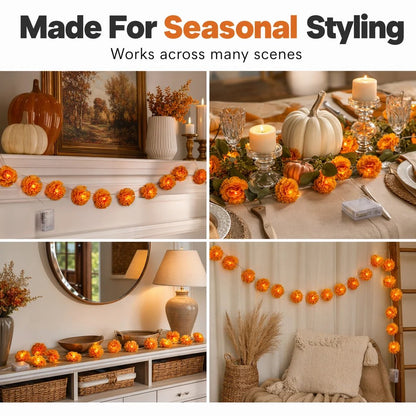 ✨LAST DAY SPECIAL 50% OFF! 🎃Artificial Marigold Flower LED String Lights