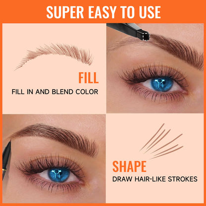 🎉2-in-1 4D Eyebrow Pencil ✅Natural Brow Makeup and Eyelash Line