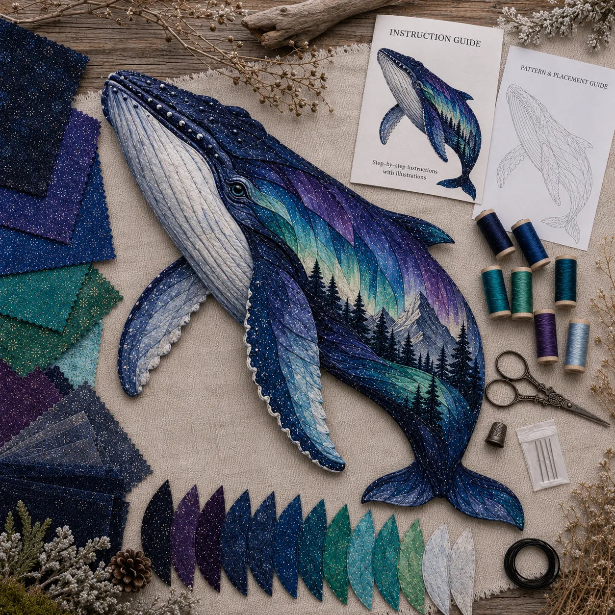 🎁Northern Lights Wildlife DIY Patchwork Kit