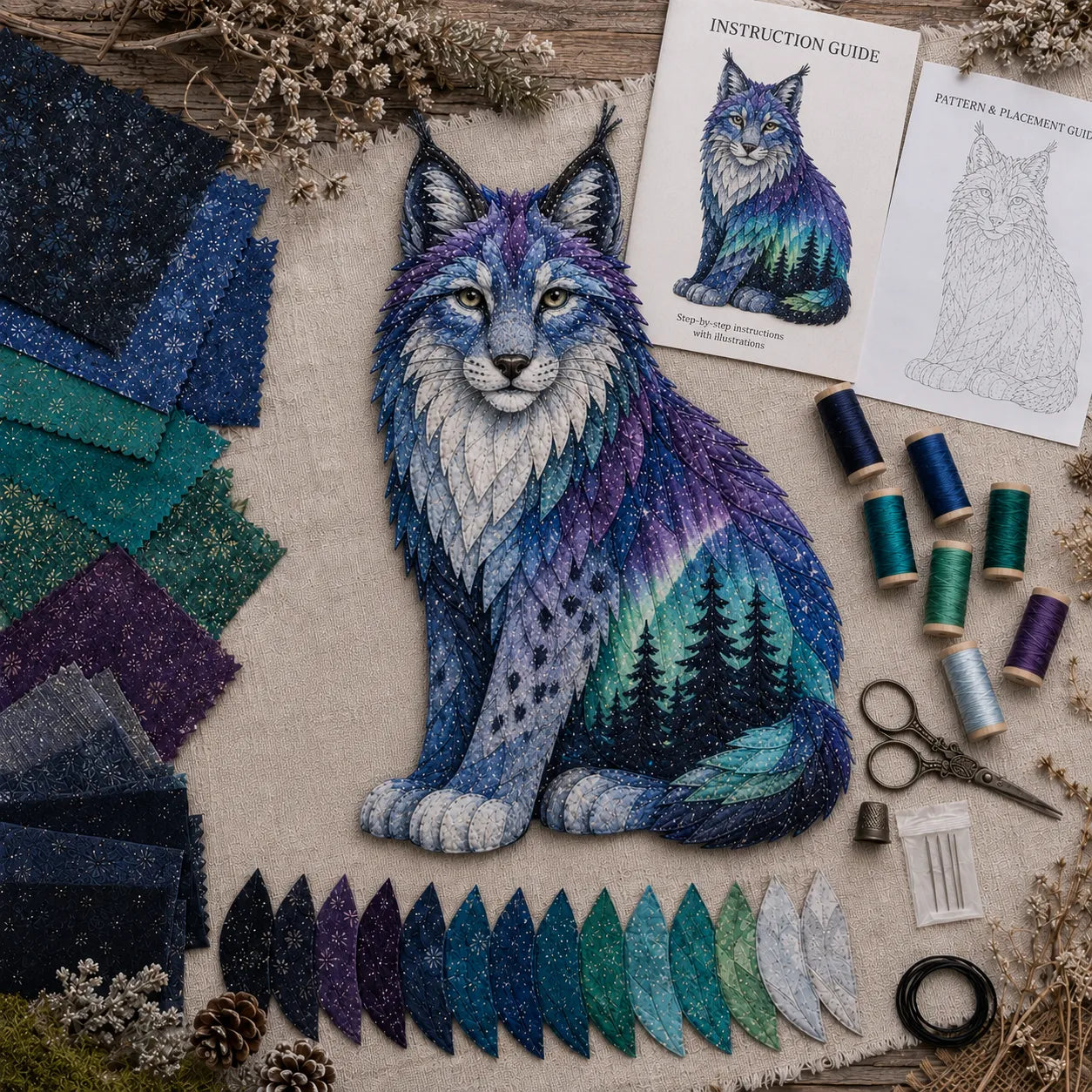 🎁Northern Lights Wildlife DIY Patchwork Kit