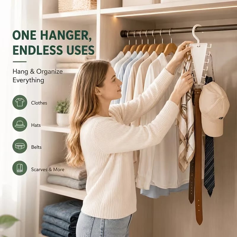 🔥LAST DAY 50%OFF🎁Multi-Functional V-Shaped Double Sided Hanger Storage Rack