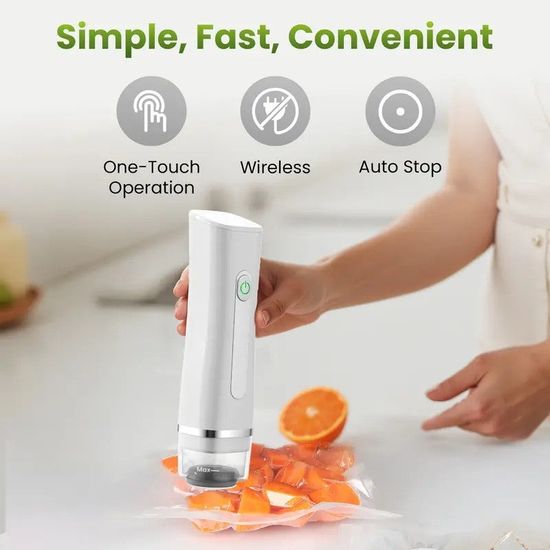 One touch cordless vacuum sealer