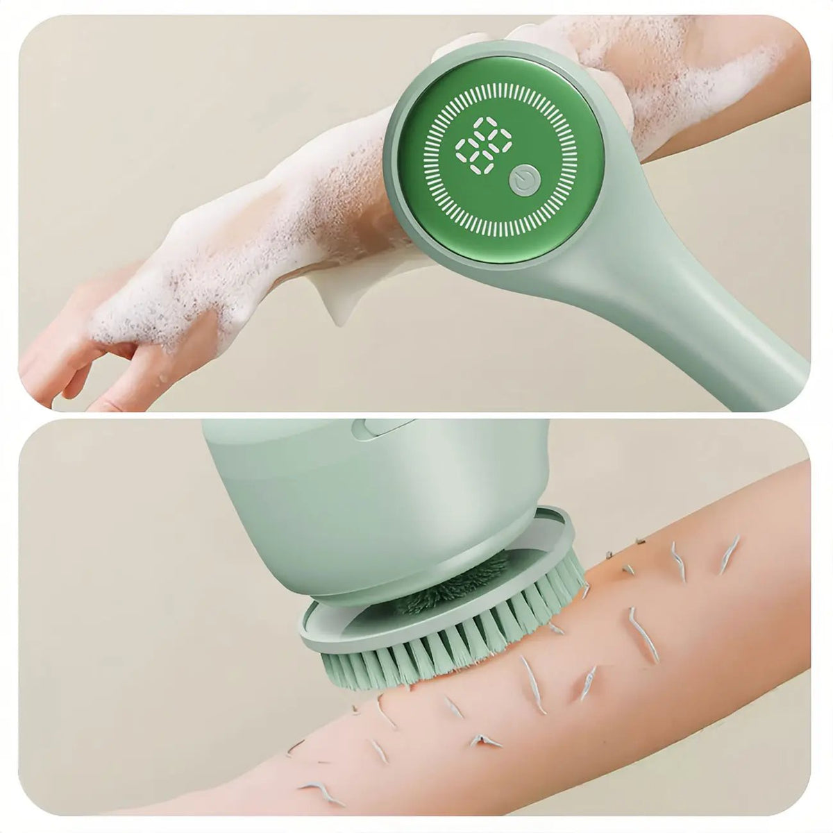 Rechargeable Motorized Electric Shower Back Scrubber - Green