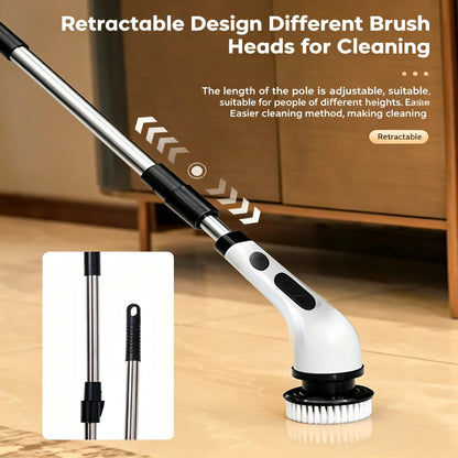 Electric Spin Scrubber With 9 In 1 Brush Heads - Cordless Multi-Surface Cleaning Tool