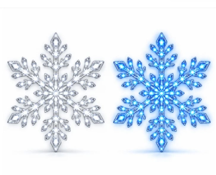 ❄️ 3D LED Snowflake Wall Lights – Remote Control Christmas Décor with Blue & White Glow for Cozy Indoor Holiday Nights✨