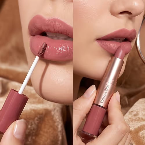 💄 2-in-1 Dual-Ended Lip Set – Matte Color & Glossy Shine, 3-Piece Set