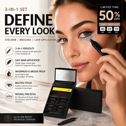 🥳BUY 1 GET 1 FREE💋50K+ SOLD!🔥 50% OFF! 3-in-1 Kit: Eyeliner and Lower Lash Stamp