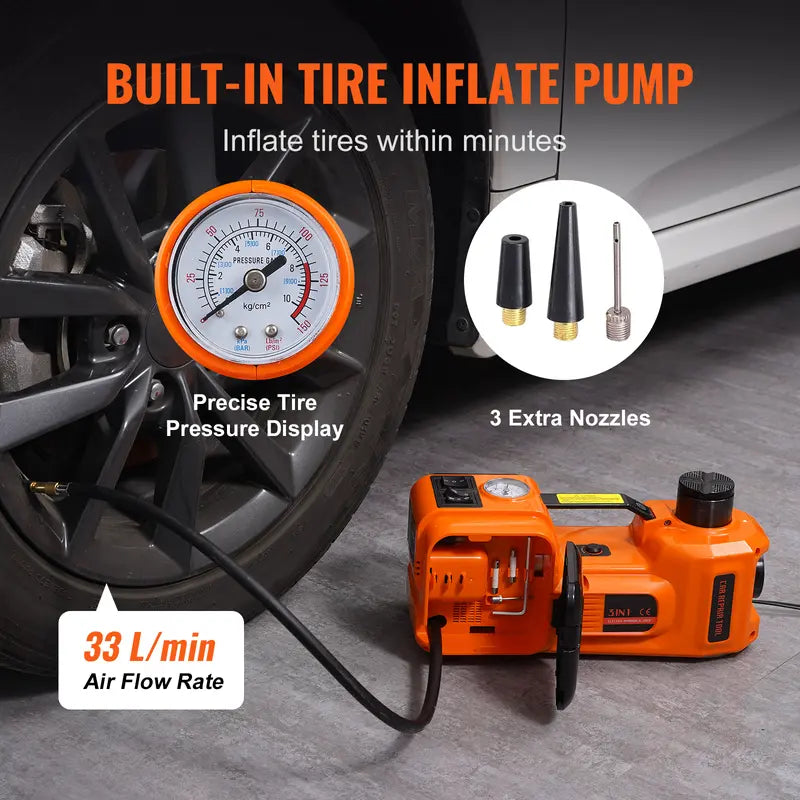 Electric Car Jack, 5 Ton/11023 LBS Hydraulic Car Jack