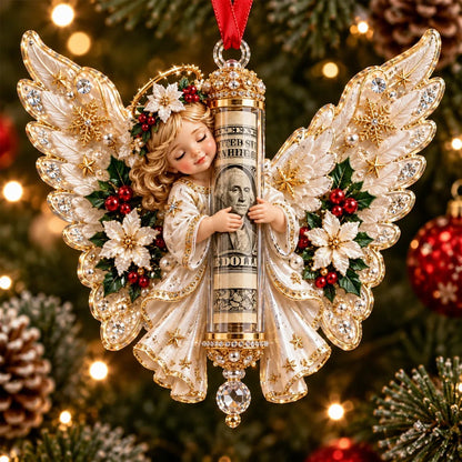 ⏰ LAST DAY SALE 50% OFF! 👼💵 3D Angel Christmas Cash Gift Ornament – Holiday Money Holder Keepsake ✨