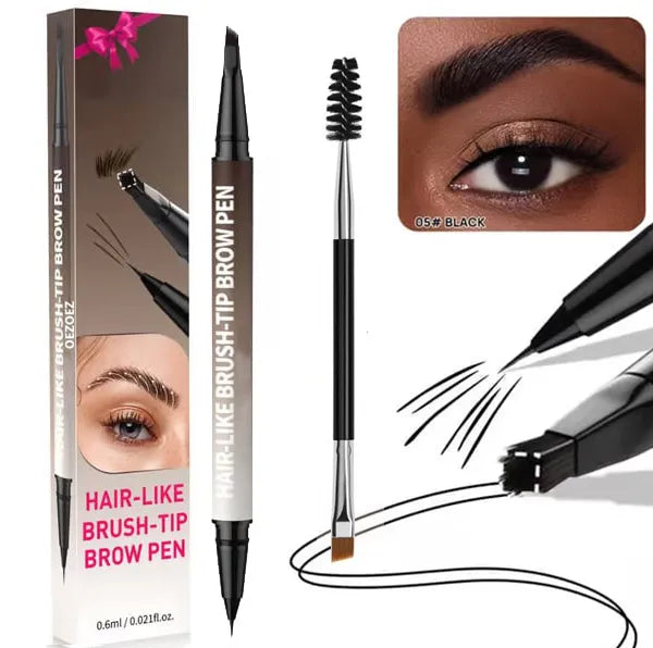 🎉2-in-1 4D Eyebrow Pencil ✅Natural Brow Makeup and Eyelash Line