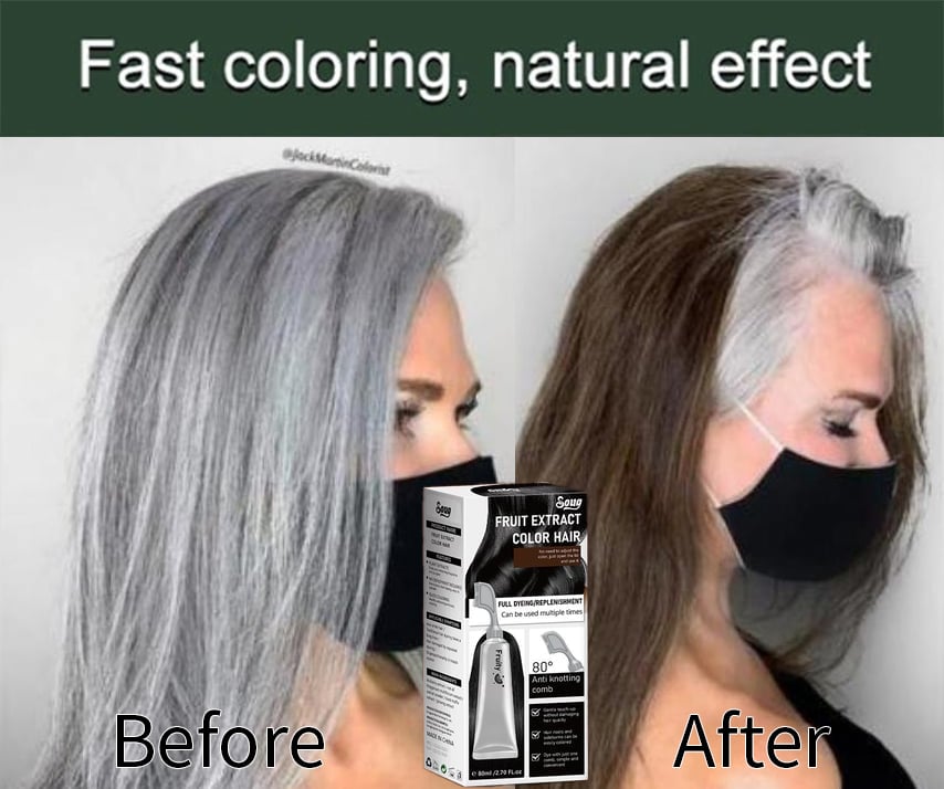 Last Day 49% OFF🔥Fruit Essence Hair Dyeing Comb, Natural Plant Extract Ingredient For All Hair Types