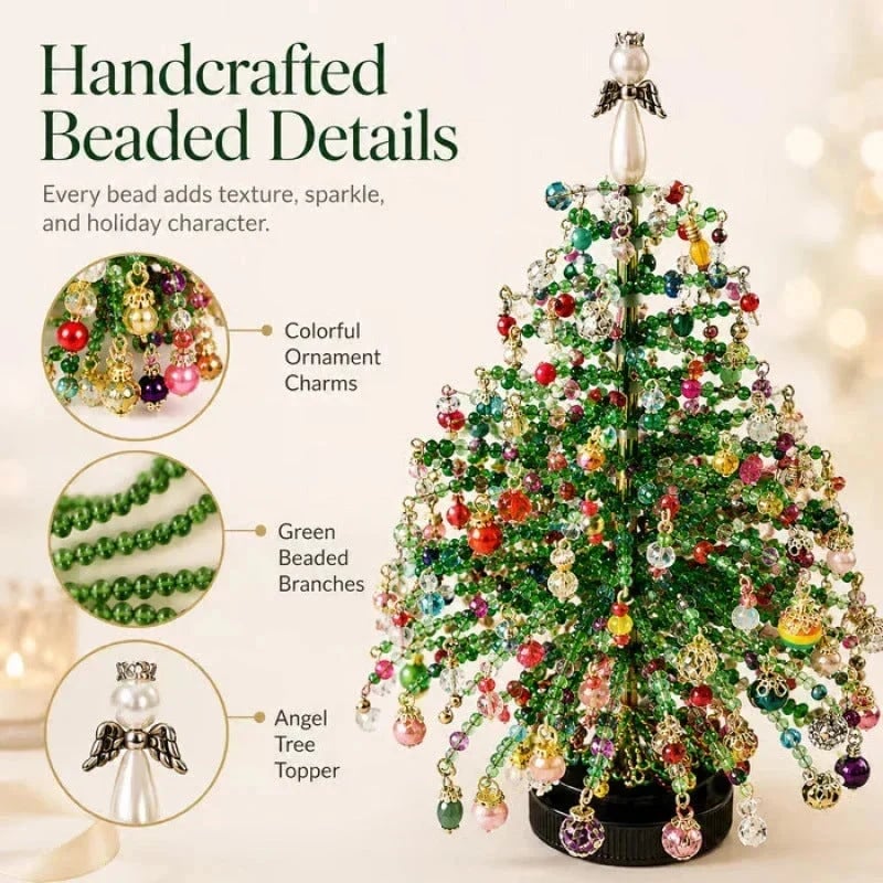 Colorful Christmas bead ornament details