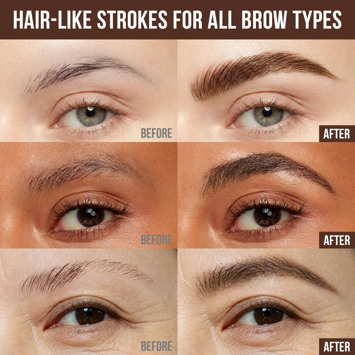 6D Hair-Like Finish Multi-Use Unisex 2-in-1 Brows & Beard Pen