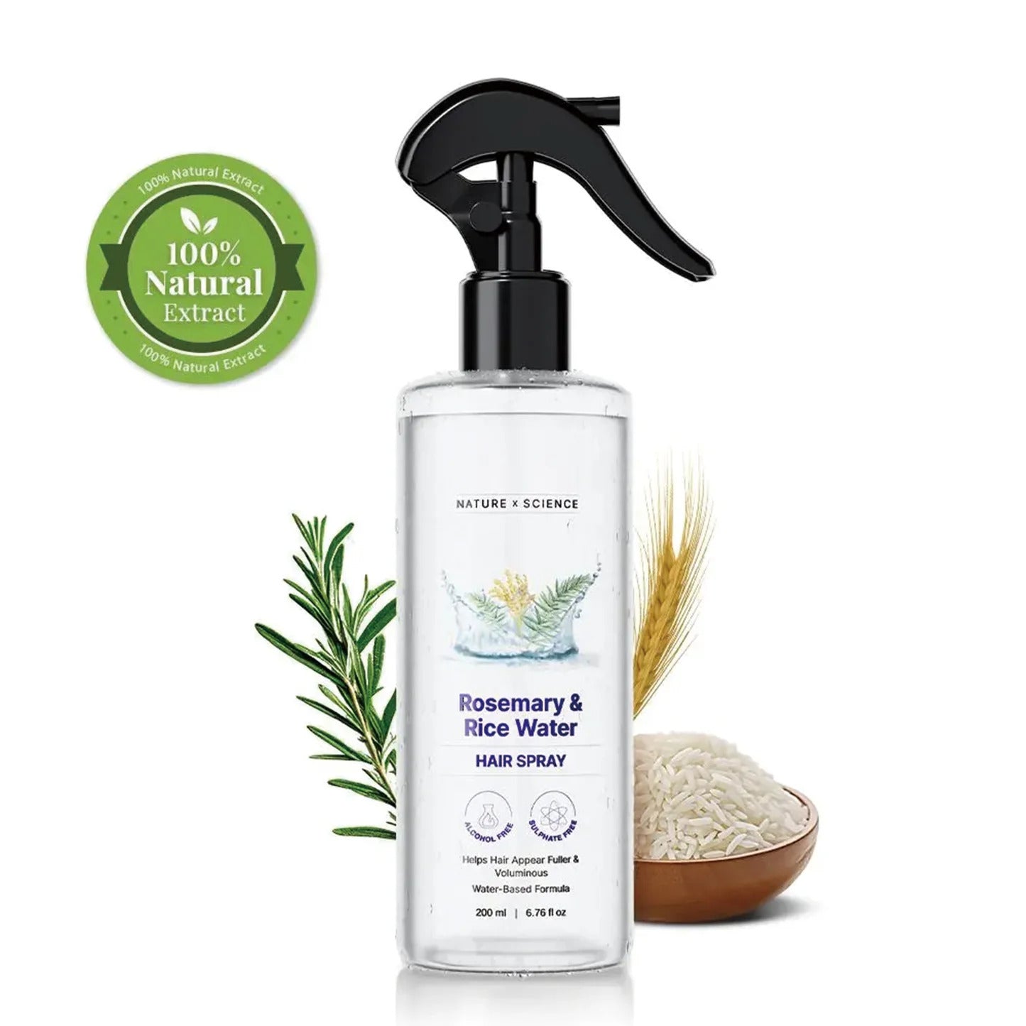 Rosemary and rice water spray front