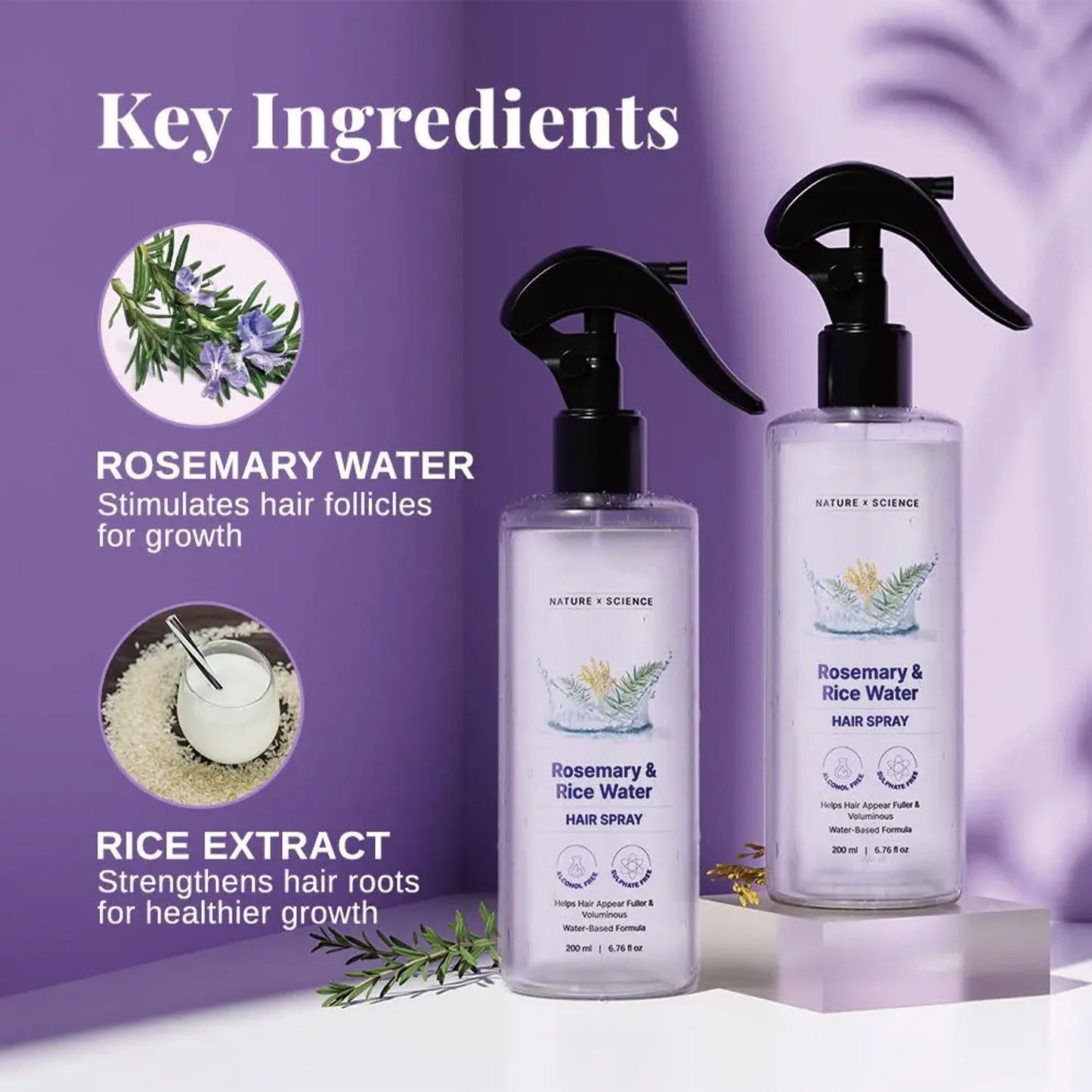 Rosemary and rice water ingredients