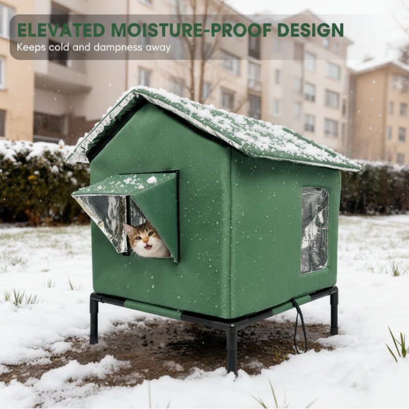 Elevated moisture proof outdoor cat house