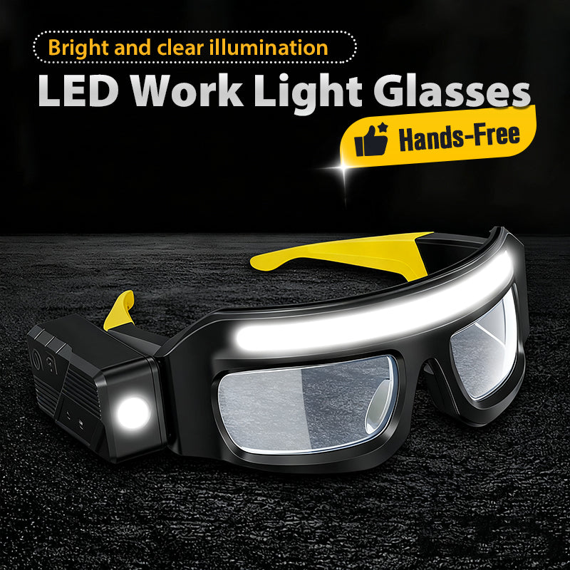 🔦 LIMITED-TIME 50% OFF! ✨ Hands-Free LED Work Light Glasses – Motion Sensor, Rotatable Lamp, Multi Brightness 🛠️
