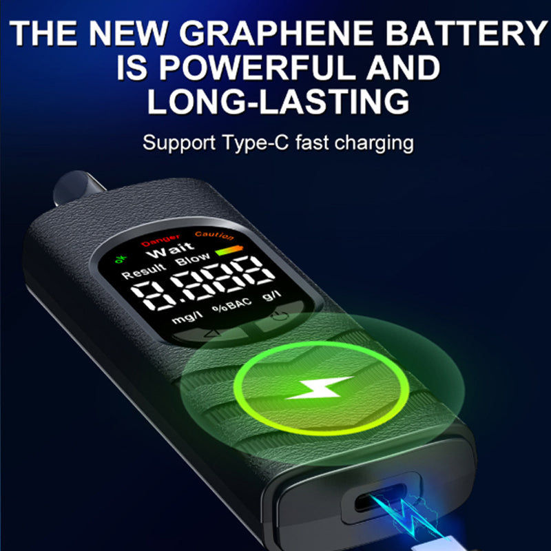 Rechargeable alcohol tester with Type-C charging port