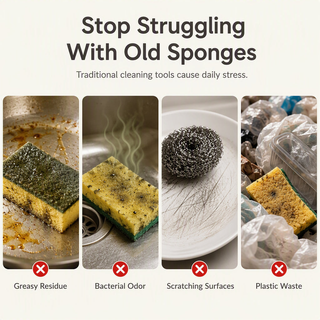🧴🍲Cartoon Fruit Compressed Wood Pulp Dishwashing Sponge & Kitchen Scrubber🥗✨