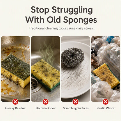 🧴🍲Cartoon Fruit Compressed Wood Pulp Dishwashing Sponge & Kitchen Scrubber🥗✨