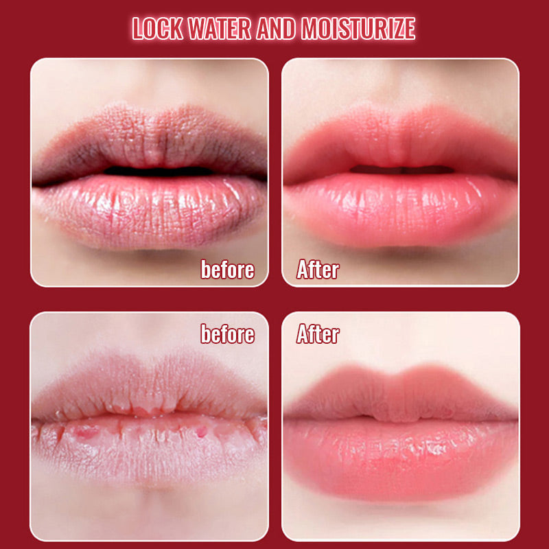 Before and after moisturized lip appearance
