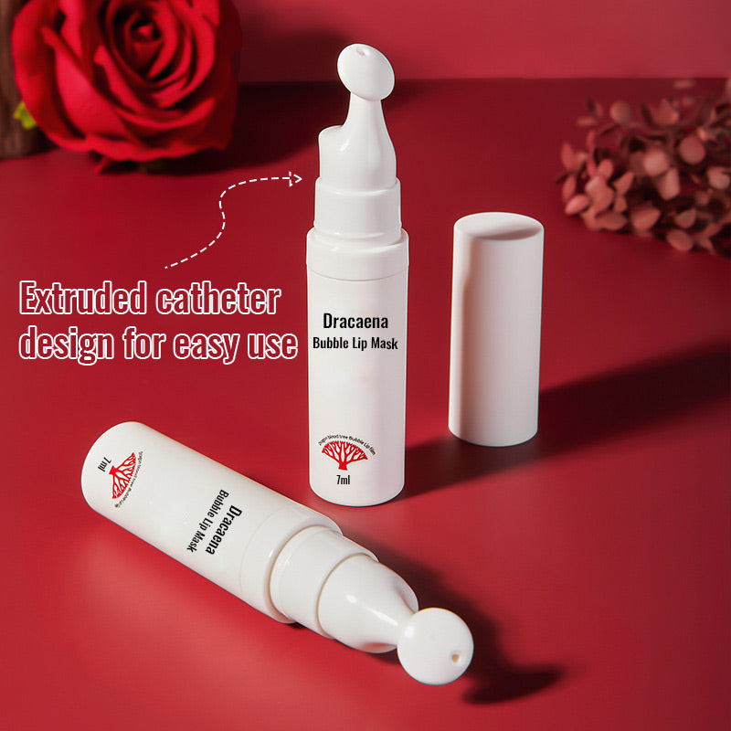 Rounded applicator on bubble lip mask bottle