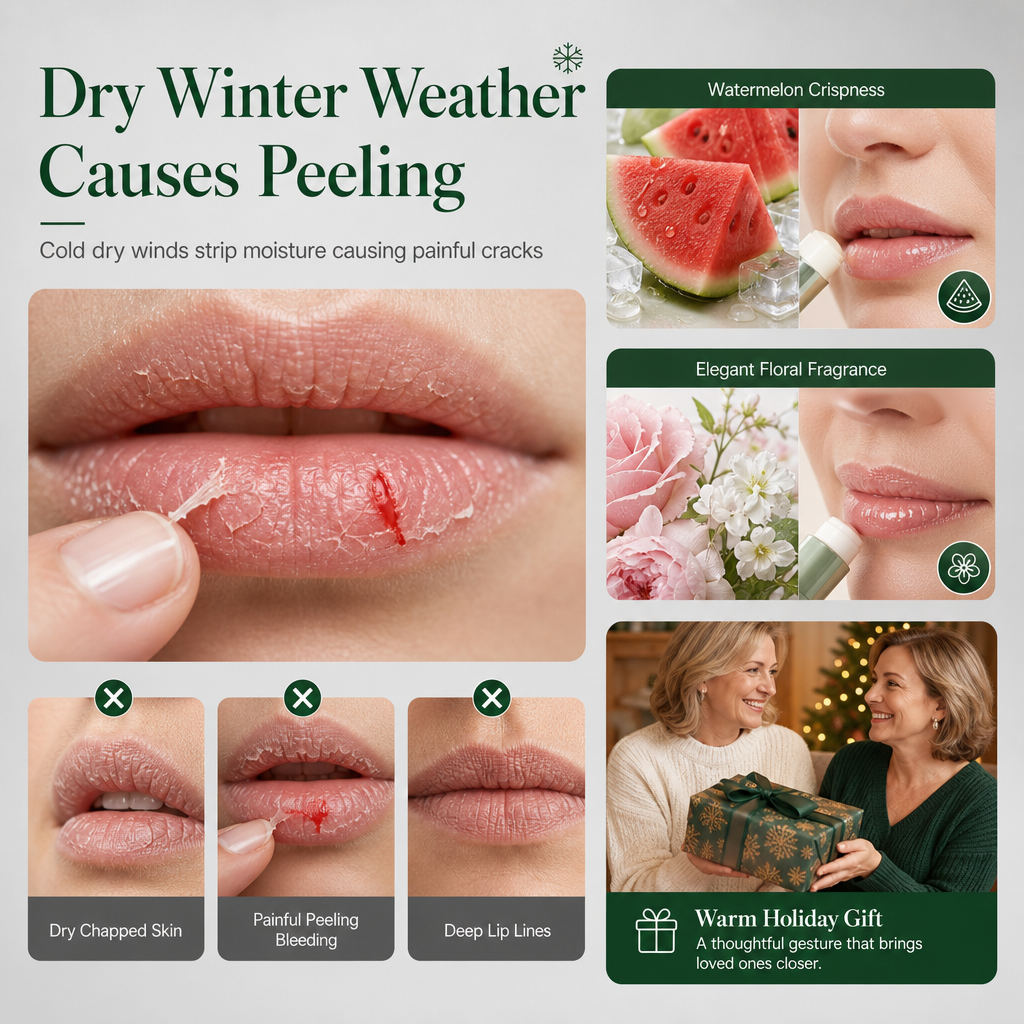 Dry winter lips and Christmas lip balm gift set