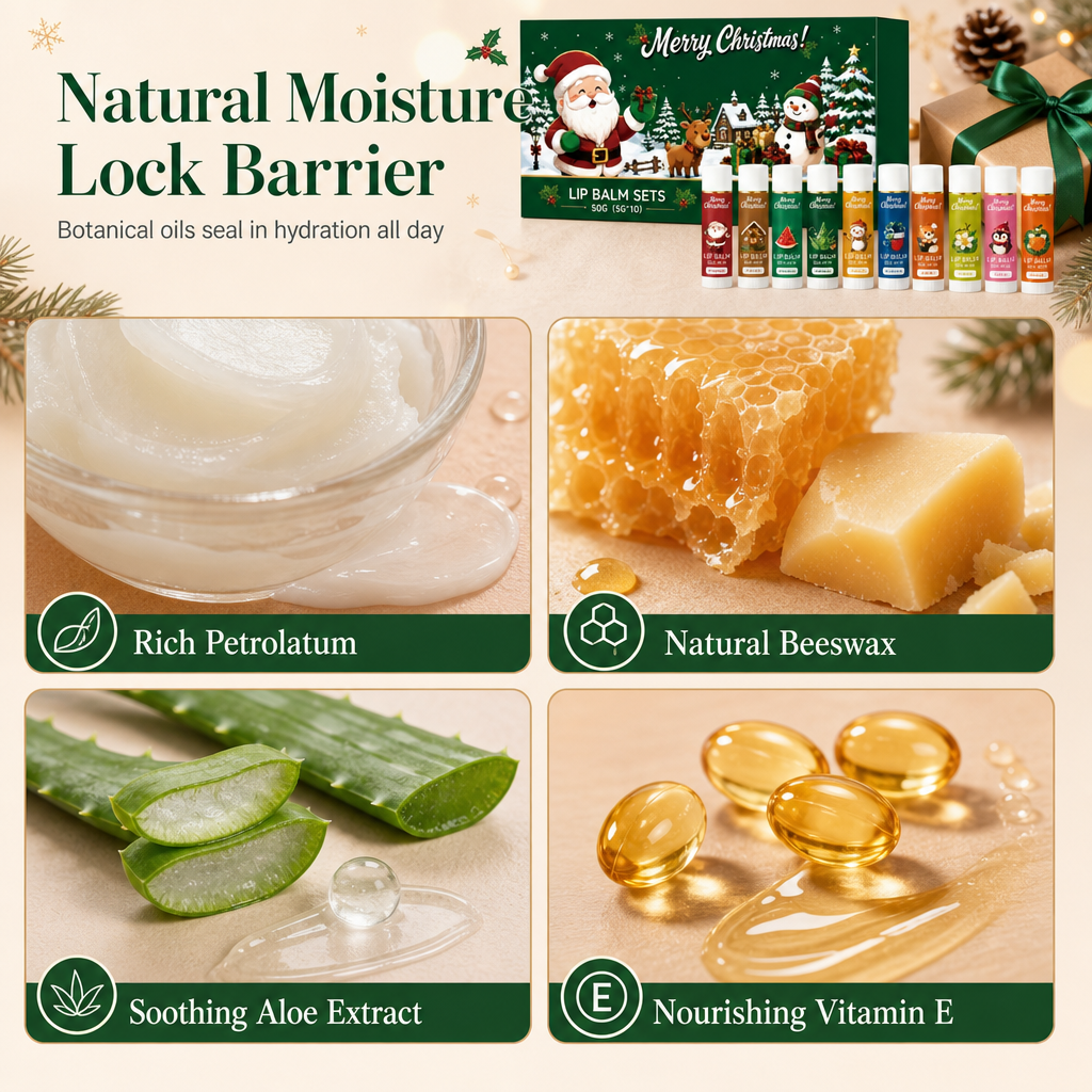 Petrolatum beeswax aloe and vitamin E lip balm ingredients
