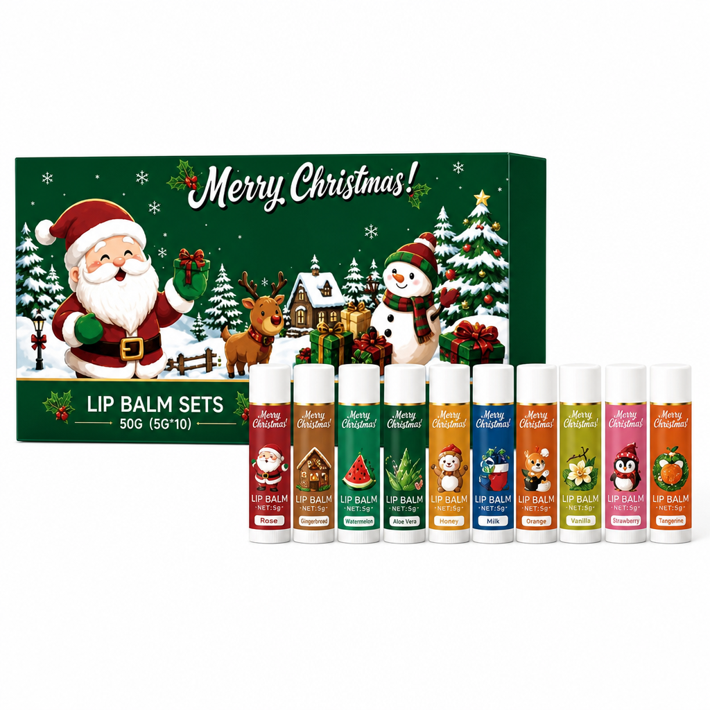 Christmas lip balm set product lineup